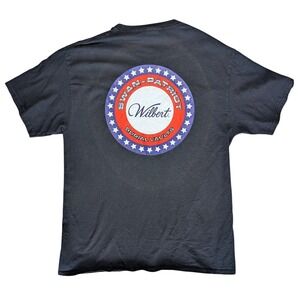 RARE Burial Vault Merch Wilbert Swan Patriot Black Large Short Sleeve T Shirt